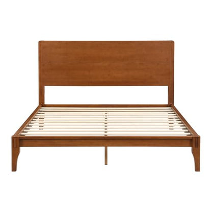 Queen Bamboo Platform Bed with Brown Headboard, view 8