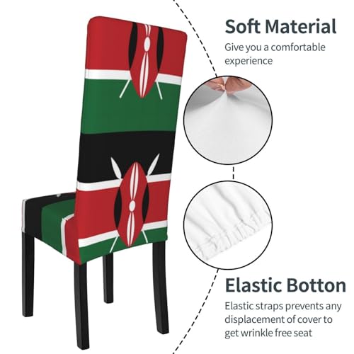 Flag of Kenya Prints Dining Chair Throw Covers, view 6