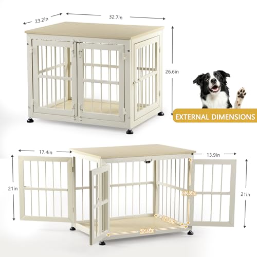 32 Inch Heavy Duty Dog Crate Furniture for Medium and Small Dogs, view 4