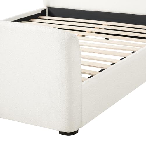 Queen Size Upholstered Platform Bed Frame with Headboard & Footboard, view 8