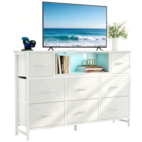LED Entertainment Center, TV Stand Dresser for Bedroom, view 2