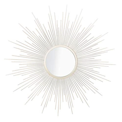 Safavieh Home Collection Alves 30-inch Champagne Sunburst Round Mirror