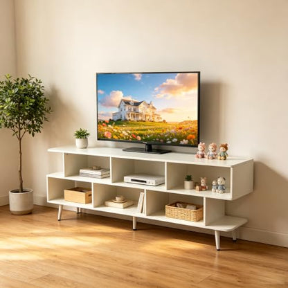 Modern TV Stand for TVs up to 75 Inches, Media Console Table with 3-Tier Storage, view 4