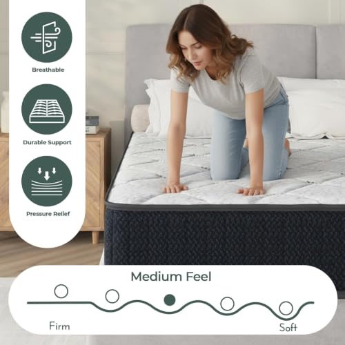 10 Inch Premium Queen Hybrid Mattress in a Box – Cooling Gel Memory Foam, view 8