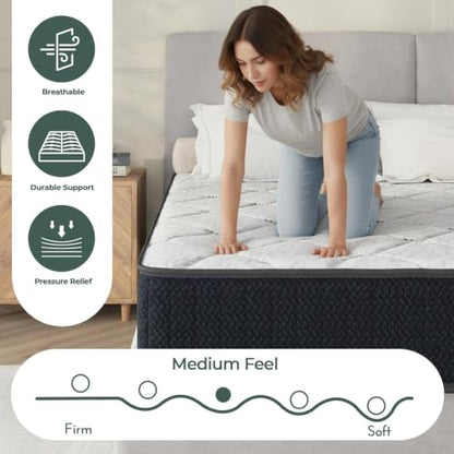 10 Inch Premium Queen Hybrid Mattress in a Box – Cooling Gel Memory Foam, view 8