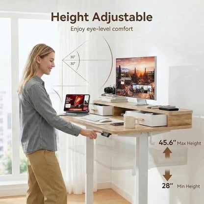 Electric Standing Desk with Two Drawers, view 4