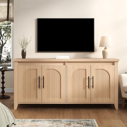 63" Fluted Sideboard Buffet Cabinet with Storage, view 7
