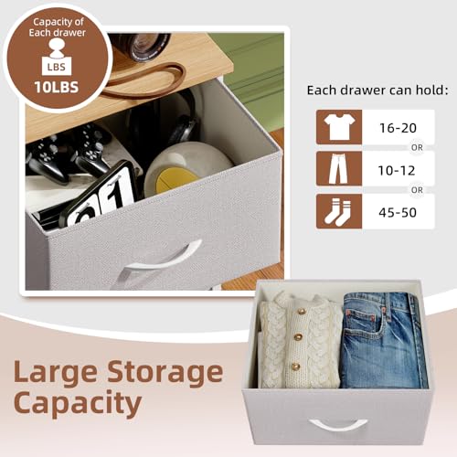 Tall Dresser for Bedroom, 6 Drawer Storage Cabinet, Ash Grey, view 7
