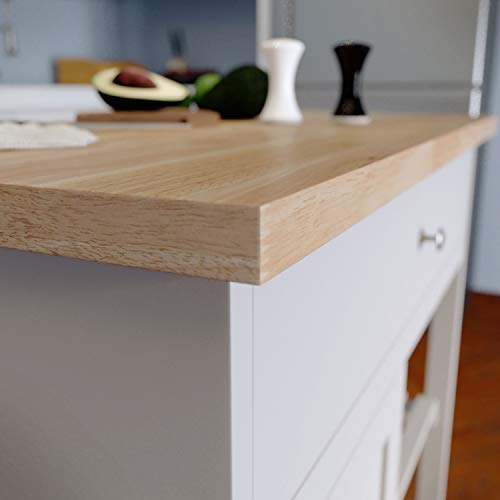 Rolling Kitchen Island with Storage - Transitional Design, Gray Finish - Ideal for Kitchen, Dining Room (KA1125734)