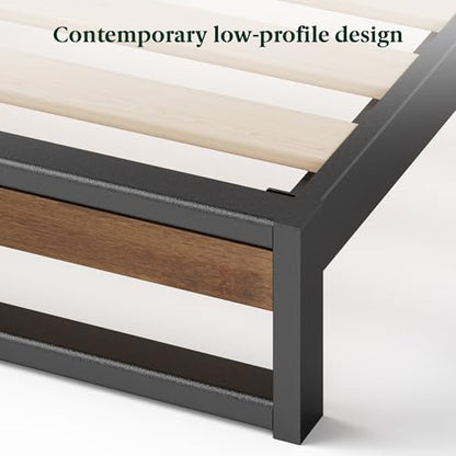 ZINUS Suzanne 37 Inch Metal and Wood Platform Bed Frame / Solid Wood & Steel, view 7