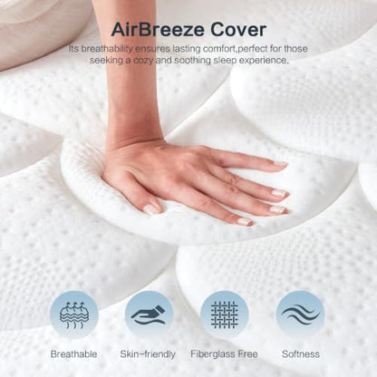 Full Size Mattress, 12 Inch Firm Hybrid Memory Foam Mattress, view 3