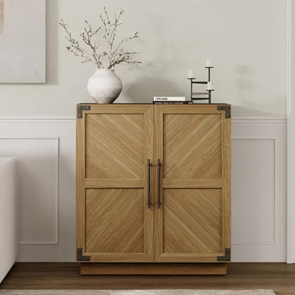 Sideboard Buffet Cabinet with Storage – Large Farmhouse Credenza with Doors & Adjustable Shelves for Living Room, Entryway