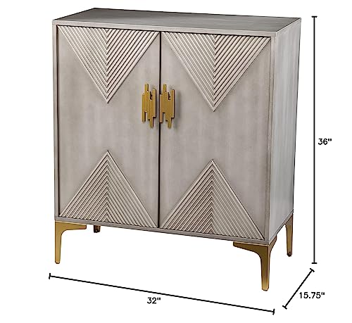 Lantara Modern Storage Cabinet - Modern Design, Grey Iron and Wood - Ideal for Bedroom, Living Room (HZ1140405)