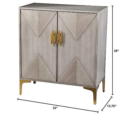 Lantara Modern Storage Cabinet - Modern Design, Grey Iron and Wood - Ideal for Bedroom, Living Room (HZ1140405)