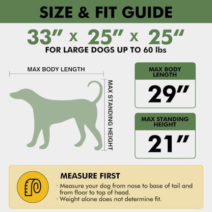33" Soft Collapsible Travel Dog Crate for Medium Large Dogs,Black, view 3
