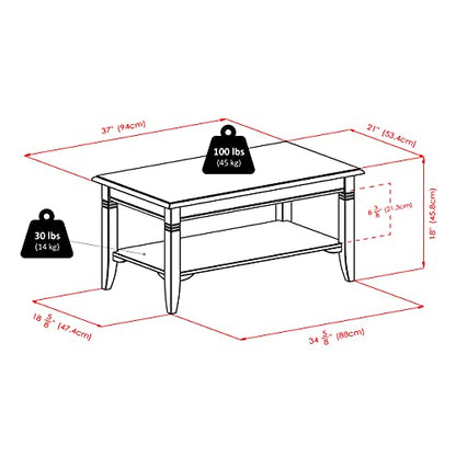 Nolan Coffee Table, Small Table with Shelf Storage, Practical and Elegant Living Room Decor, Stylish Furniture Essentials for New Homes, Apartments