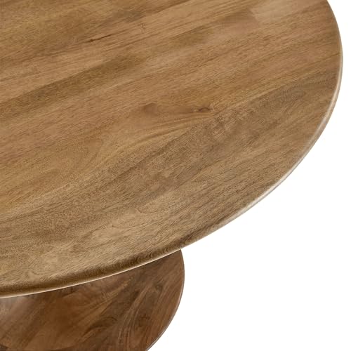 Lippa 48Inch Round Dining Table Solid Wood Natural Finish Modern Kitchen Room Entertaining Home Furniture Quality Stylish Elegant Durable Refined Versatile Contemporary