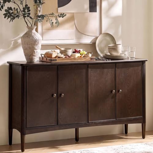 58" Wood Buffet Sideboard Cabinet with Storage, Auburn, view 4
