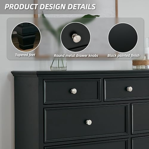 Signature Design by Ashley 7 Drawer Dresser, Wide Black, Lanolee, view 6
