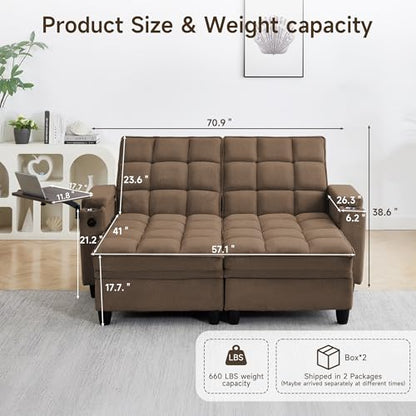 70.9" Chaise Lounge Chair Indoor, Oversized Boucle Upholstered Sofa Bed, view 3