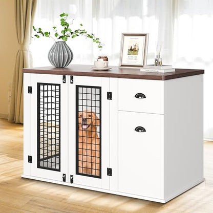 Multi-Functional Wooden Dog Crate Furniture with Drawers, view 8