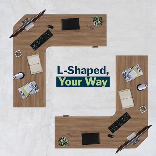 Vari ComfortEdge L-Shape Electric Standing Desk – 80x80 – Walnut/Slate, view 5