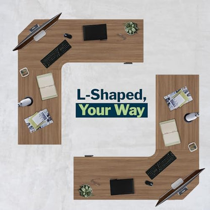 Vari ComfortEdge L-Shape Electric Standing Desk – 80x80 – Walnut/Slate, view 5