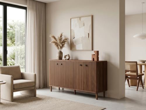55'' Large Fluted Sideboard Buffet Cabinet, view 4