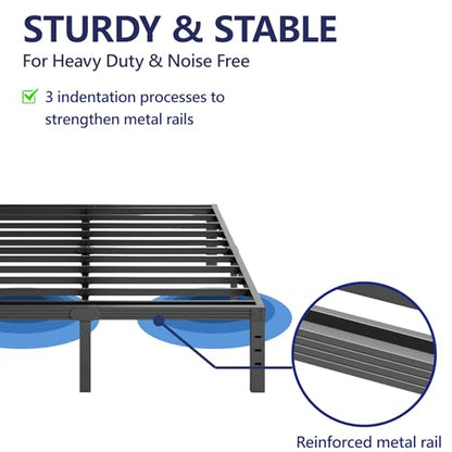 14 Inch High Metal Full Size Bed Frame, view 6