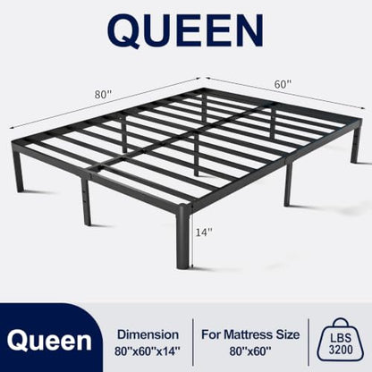 Queen Metal Bed Frame with Round Corner Legs, view 3