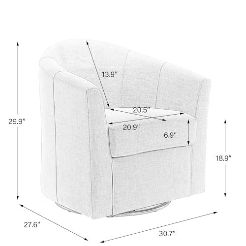 Swivel Accent Chair Armchair, Modern Round Single Sofa Seating Comfy Reading Barrel Chairs for Living Room Bedroom (Blue, Set of 2)