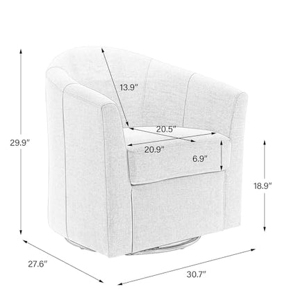 Swivel Accent Chair Armchair, Modern Round Single Sofa Seating Comfy Reading Barrel Chairs for Living Room Bedroom (Blue, Set of 2)