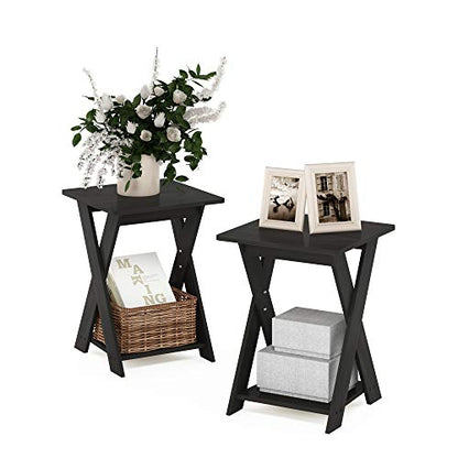 Modern Simplistic End Table Set, 2-Pack, Espresso