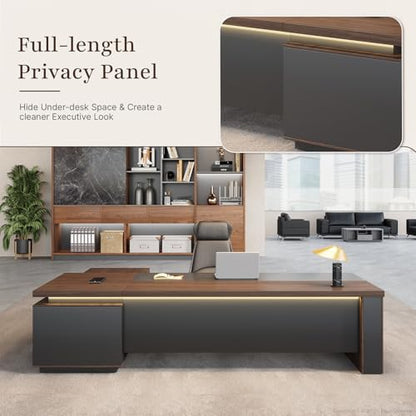 71" Reversible L-Shaped Executive Desk for Manager's Office, view 6