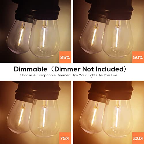 51FT Outdoor Shatterproof LED String Lights, Waterproof 17 Hanging Sockets with 18 x Dimmable LED Bulb Garden Light String, Waterproof Vintage Patio Lights for Wedding Party