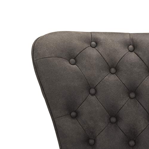 Safavieh FOX1702C-SET2 American Homes Collection Ashby Modern Tufted Swivel Counter Stool, 26", Grey/Black