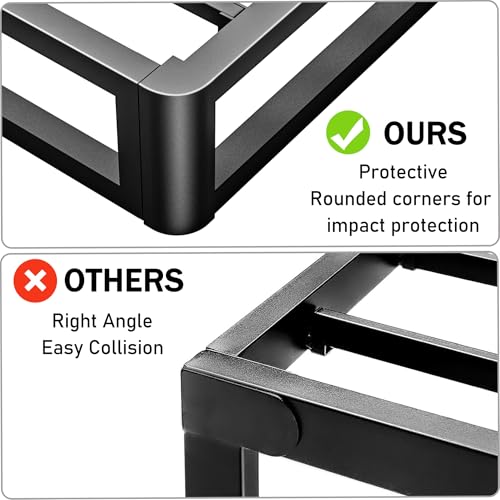 Steel Slats King Bed Frame with Rounded Corners, Quiet Assembly, view 6