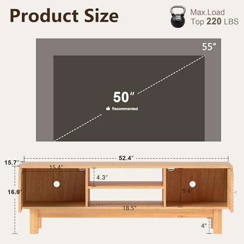 Mid Century TV Stand for 55 inch TVs, view 3