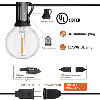 LED 30FT Outdoor String Lights with Remote Waterproof Patio Lights Dimmable 27, view 5