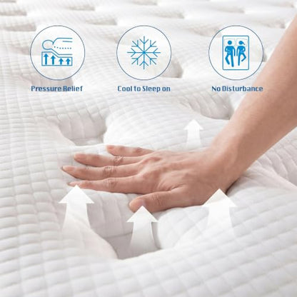 Full Size Mattress, 10 Inch Cooling Hybrid Full Mattress in a Box, view 4