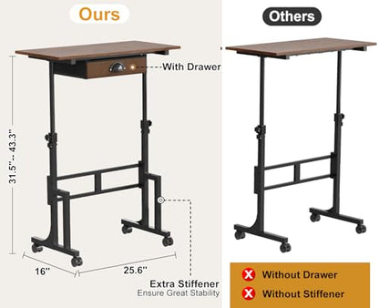 Adjustable Height Standing Desk With Drawer, view 3