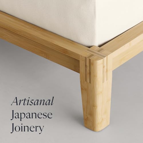 Bamboo Cal King bed frame, natural color, 12 inch height, view 5