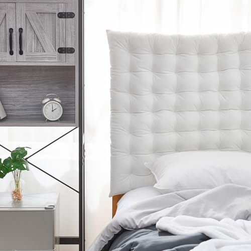 Rainha Cushion Tufted College Headboard - White Velvet