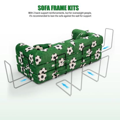 79" Convertible Sofa Bed, 6-in-1 Futon Sofa Boneless Couch in a Box, view 6