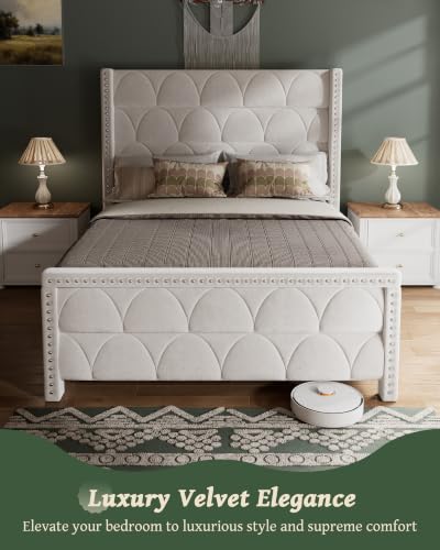 Queen Size Bed Frame with 56" Headboard, view 6