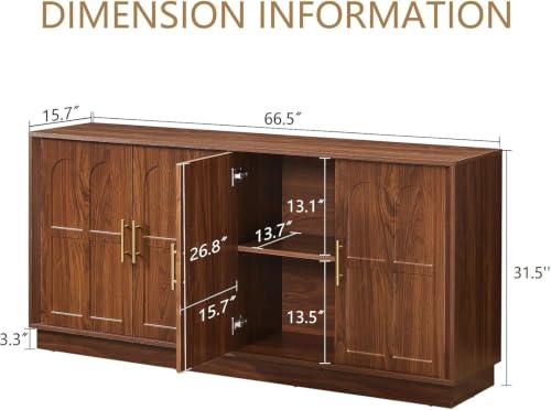 67'' Sideboard Buffet Cabinet with Storage, view 3