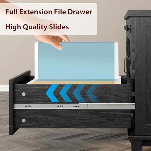 Farmhouse Executive Desk with File Drawers, view 7