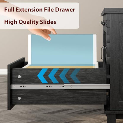 Farmhouse Executive Desk with File Drawers, view 7