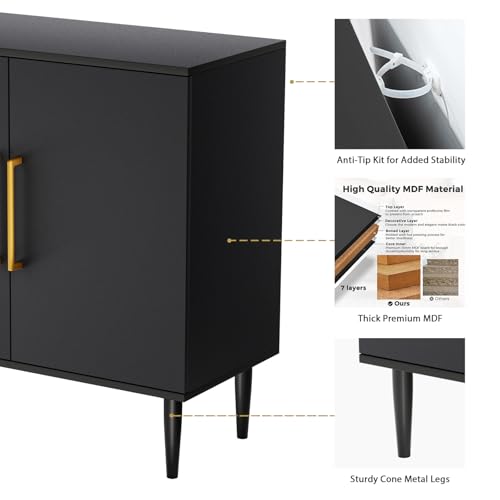 Modern Storage Cabinet, Free Standing Buffet Cabinet, view 7
