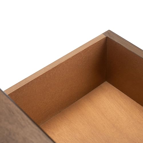 SAFAVIEH Home Collection – Allura Brown Accent Table with Drawer & Shelf, Modern Farmhouse Nightstand, Carved Detail Design (ACC5718C)